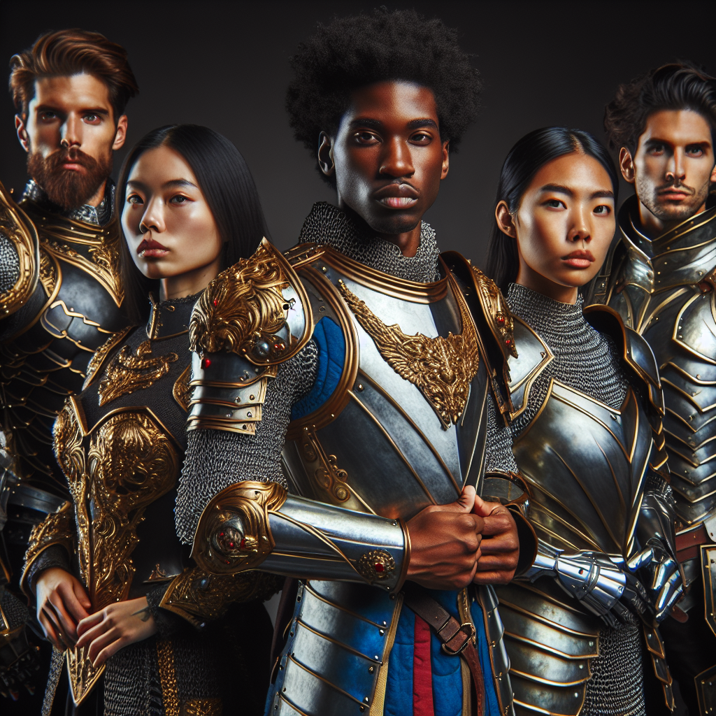 Heroic characters in fantasy armor